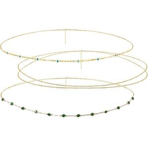 ✨ 3-Piece Gold Belly Chain Set – Dainty Layered Waist Jewelry ✨